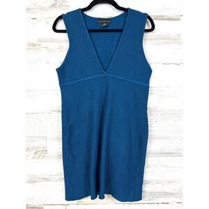 House of Harlow 1960 bWomens L Teal Blue Ribbed Bodycon Mini Sweater Dress Knit